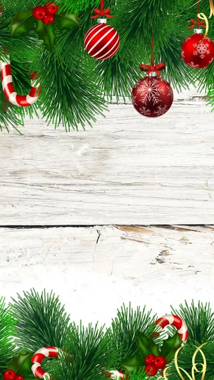 White Christmas Festive Portrait Illustration Wallpaper