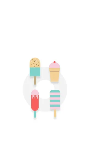 White Circle With Colorful Ice Creams Iphone Wallpaper