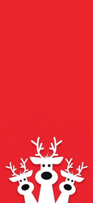 White Deer On Aesthetic Christmas Iphone Wallpaper