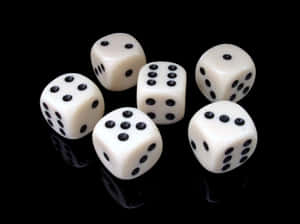 White Dice Black Background Wallpaper