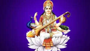 White Flower Saraswati Mata Wallpaper