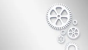 White Gears Poster Design Wallpaper