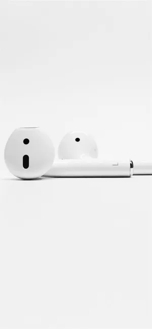 White Iphone Airpods Wallpaper