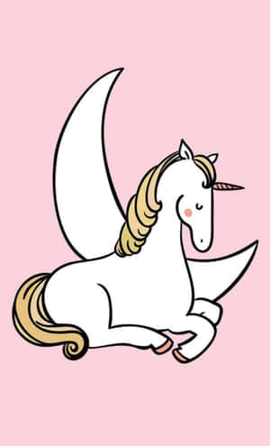 White Iphone Unicorn With Moon Wallpaper