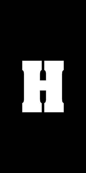 White Letter H Name Black Wallpaper