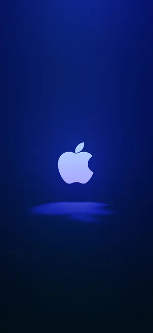 White Lit Apple Logo Iphone Wallpaper