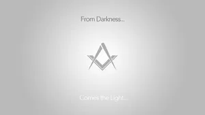 White Minimalist Masonic Logo Wallpaper