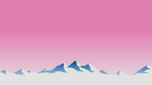 White Mountain Aesthetic Pink Desktop Wallpaper