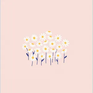 White Pastel With Daisies Wallpaper