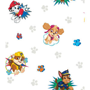 White Paw Patrol Pattern Wallpaper