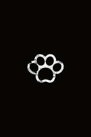 White Paw Print Minimalist Wallpaper