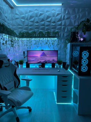 White Pc Setup Wallpaper