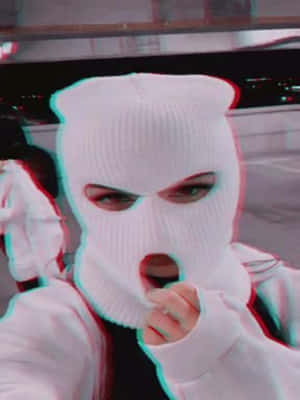 White Ski Mask Girl In Parking Lot Wallpaper