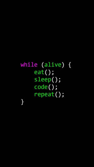 White Sleep Code Repeat Wallpaper
