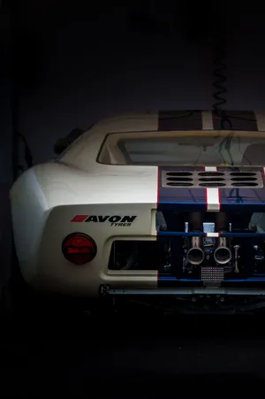 White Sports Car Avon Tyres Phone Wallpaper