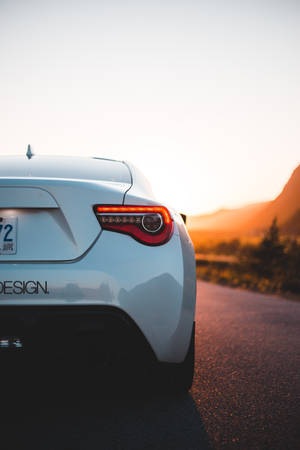 White Toyota Car Rear View Wallpaper