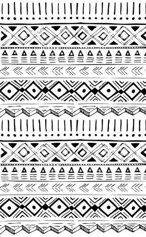 White Tribal Pattern Wallpaper