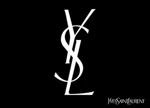 White Ysl Black Background Wallpaper