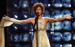 Whitney Houston Brunette Afro Haircut Wallpaper