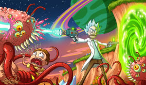 Wild Adventures Of Dope Rick And Morty Wallpaper