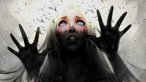 Wild Night: A Lone Wolf In An Enchanting Forest Wallpaper