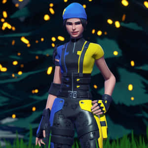 Wildcat Fortnite Blue And Yellow Wallpaper