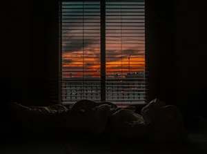 Window Blind And Sunset Wallpaper