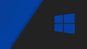 Windows 10 Logo With Blue And Black Background Wallpaper