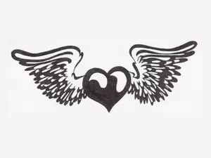 Winged Heart Love Black And White Wallpaper