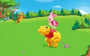 Winnie The Pooh Enjoying A Sunny Day Wallpaper