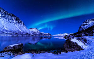 Winter Mountain Aurora Uhd Wallpaper