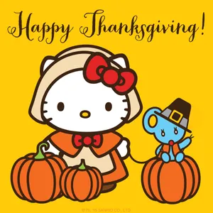 Wishing You A Happy And Healthy Hello Kitty Thanksgiving! Wallpaper