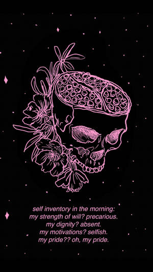 Witchy Aesthetic Pink Skull Wallpaper