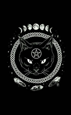 Witchy Black Cat For Iphone Screens Wallpaper