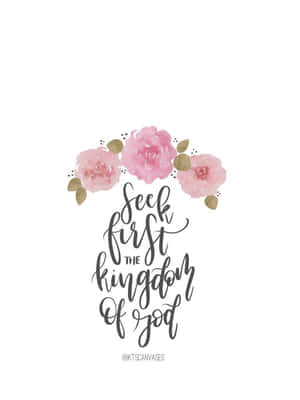 With A Flower Crown Girly Bible Verse Wallpaper