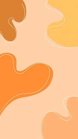 Wobbly Vector Shapes Orange Aesthetic Phone Wallpaper