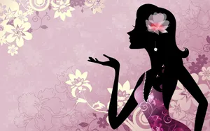 Woman Blowing A Kiss Silhouette Wallpaper
