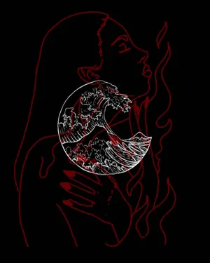 Woman Holding Fire Gothic Iphone Wallpaper