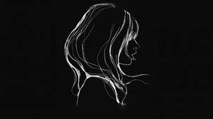 Woman White On Black Illustration Art Wallpaper