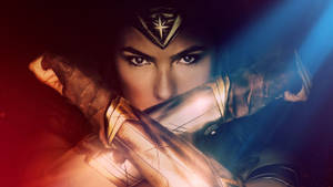 Wonder Woman Poised For Combat. Wallpaper