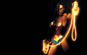 Wonder Woman Wielding Her Powerful Lasso Of Truth. Wallpaper