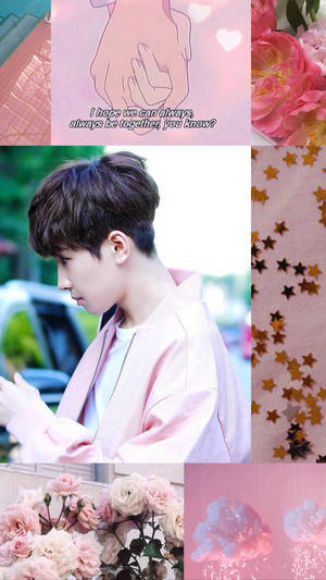 Wonwoo In Pink Wallpaper