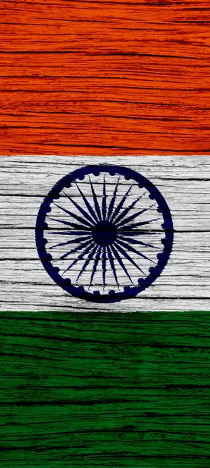 Wood Texture Indian Flag Mobile Wallpaper