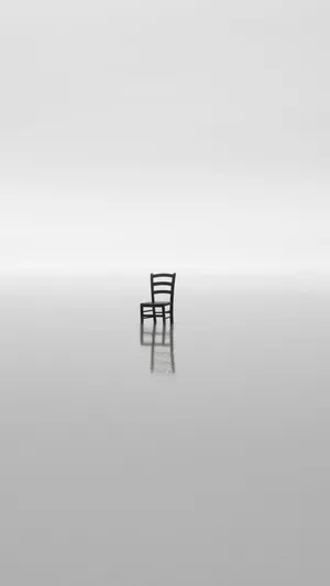 Wooden Chair In White Minimalist Aesthetic Wallpaper