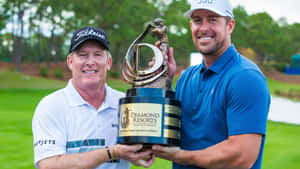 Woody Austin Receiving A Trophy Wallpaper