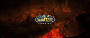 Wow Classic Fiery Logo Wallpaper