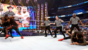 Wrestling Superstar Jeff Jarrett During A Smackdown Rumble Match Wallpaper