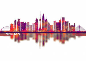 Wuhan City Splatter Art Wallpaper