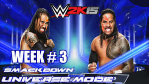 Wwe Superstars, Jey Uso, And Jimmy Uso In Action Wallpaper