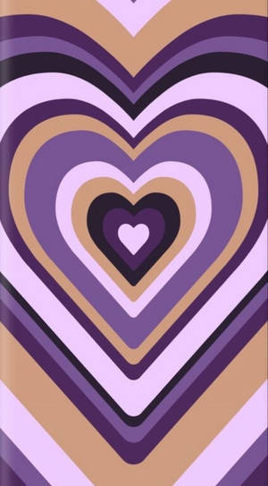 Y2k Heart In Brown And Purple Wallpaper
